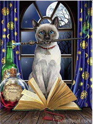 Hocus Pocus Cat – 5D Diamond Painting Painting By Numbers Kits