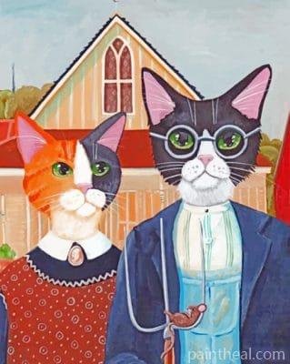 American Gothic Cats Painting By Numbers Kits