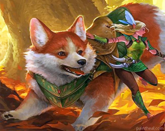 Corgi And Fairy Painting By Numbers Kits