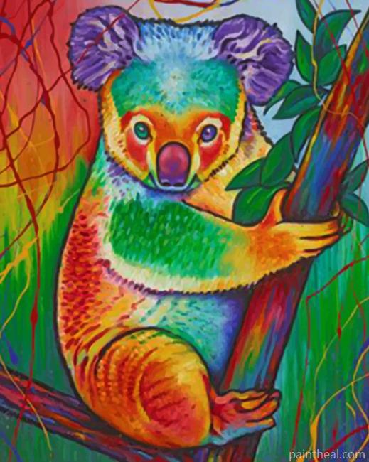 Artistic Colorful Koala Painting By Numbers Kits