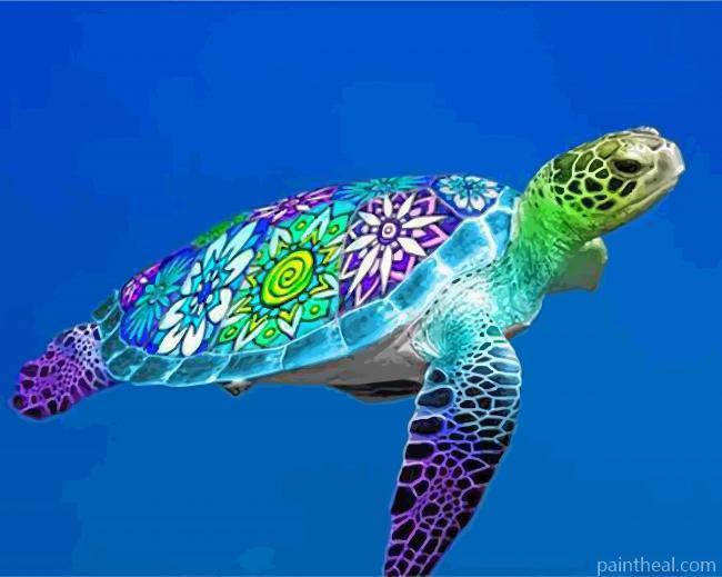Artistic Sea Turtle Painting By Numbers Kits