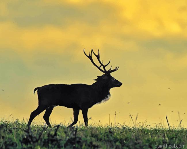 Stag Silhouette Painting By Numbers Kits