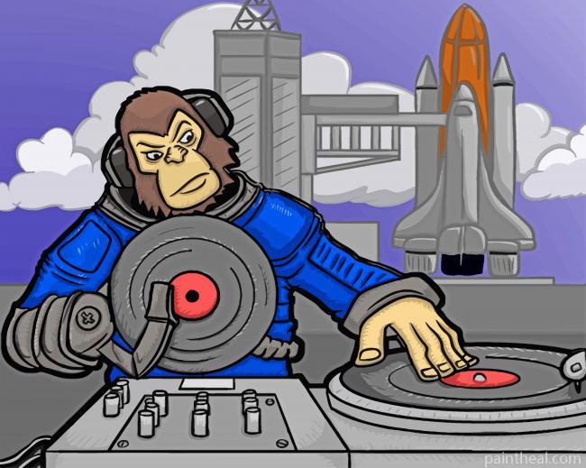 Astronaut Dj Monkey Painting By Numbers Kits