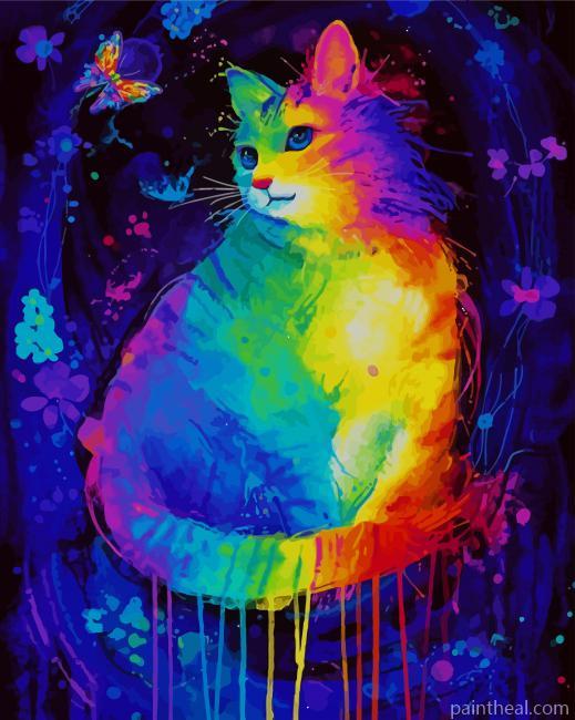 Colorful Mystical Cat Painting By Numbers Kits