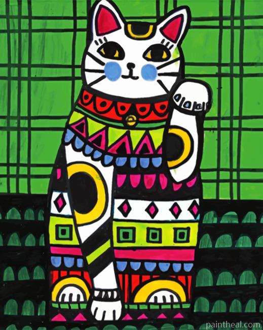 Aesthetic Cat Folk Art Painting By Numbers Kits