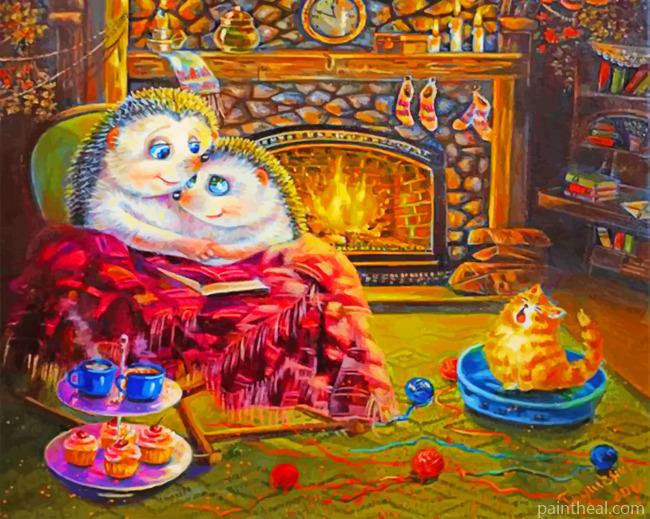 Hedgehog Family Painting By Numbers Kits