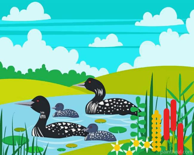 Loon Birds Painting By Numbers Kits