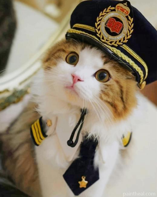 Cute Police Cat Painting By Numbers Kits
