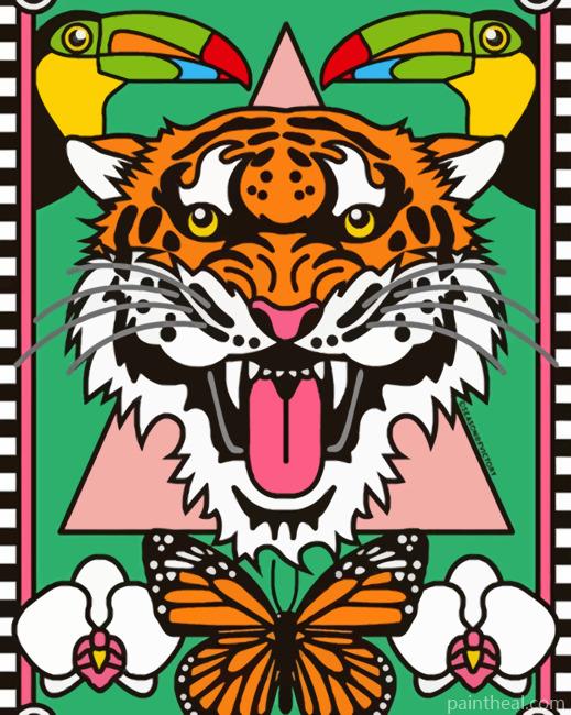 Mad Tiger Illustration Painting By Numbers Kits