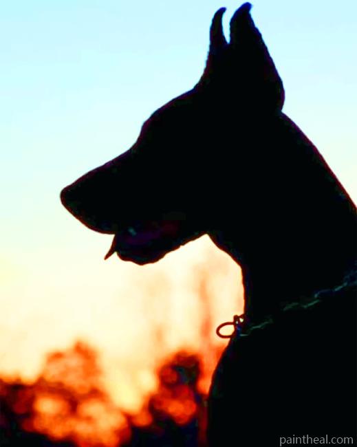 Doberman Silhouette – 5D Diamond Paintings Painting By Numbers Kits