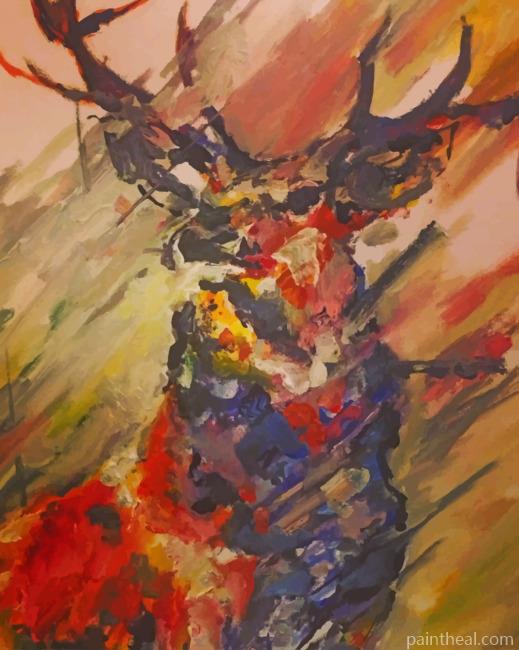 Aesthetic Abstract Deer Painting By Numbers Kits