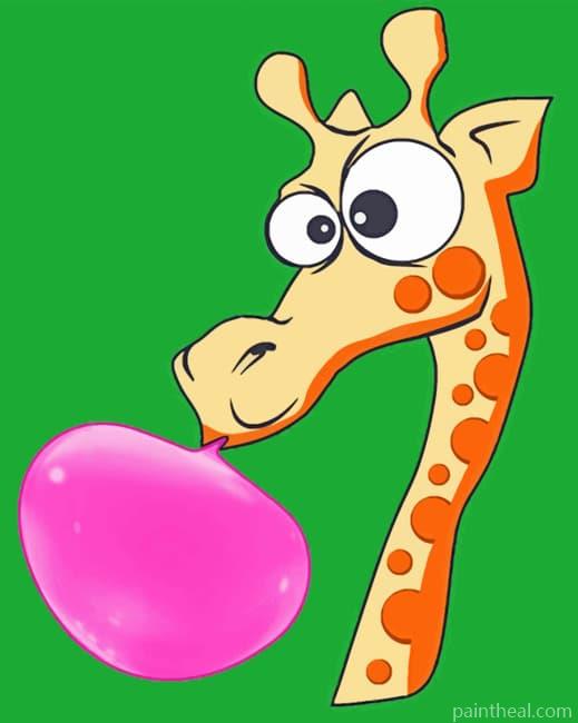 Giraffe Blowing Bubblegum Painting By Numbers Kits