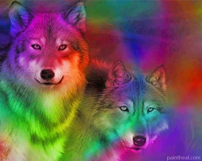 Colorful Wolves Painting By Numbers Kits