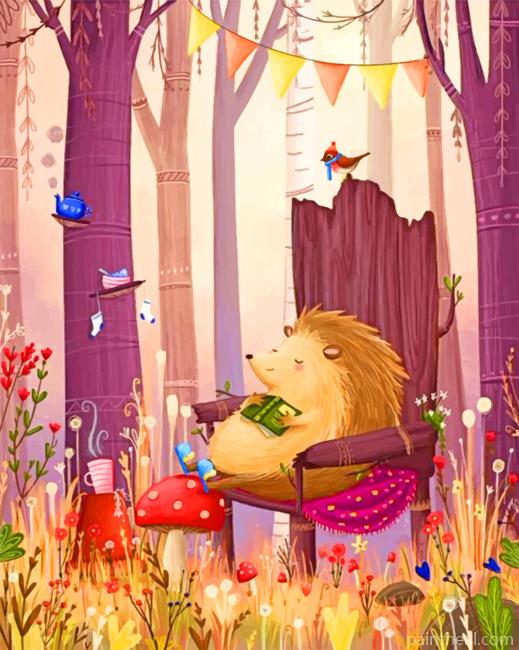 Chilling Hedgehog Painting By Numbers Kits