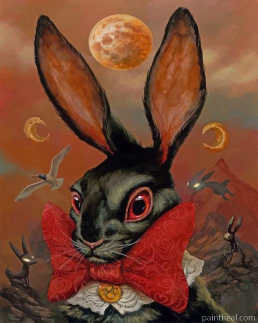 Black Rabbit Painting By Numbers Kits