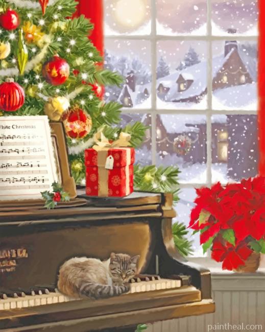 Christmas Piano Painting By Numbers Kits