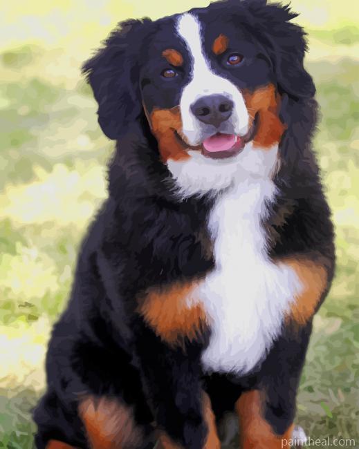 Brown Bernese Mountain Dog Painting By Numbers Kits