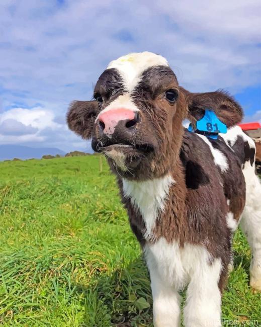 Cute Baby Cow Painting By Numbers Kits