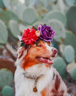 Rough Collie With Flowers – 5D Diamond Paintings Painting By Numbers Kits