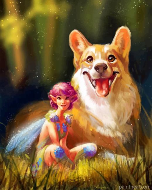 Fairy And Corgi Painting By Numbers Kits