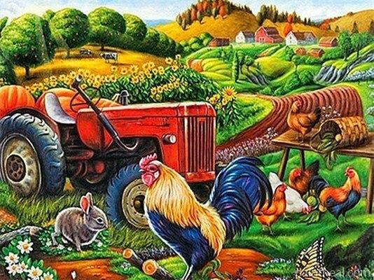 Animals In Farm Field Painting By Numbers Kits