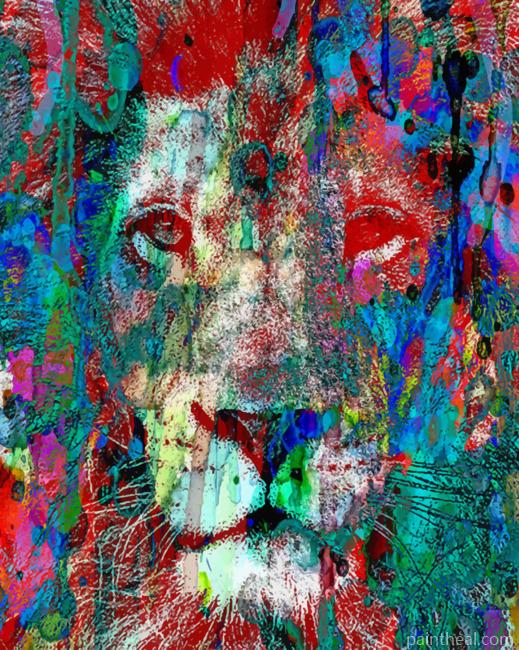 Abstract Lion Painting By Numbers Kits