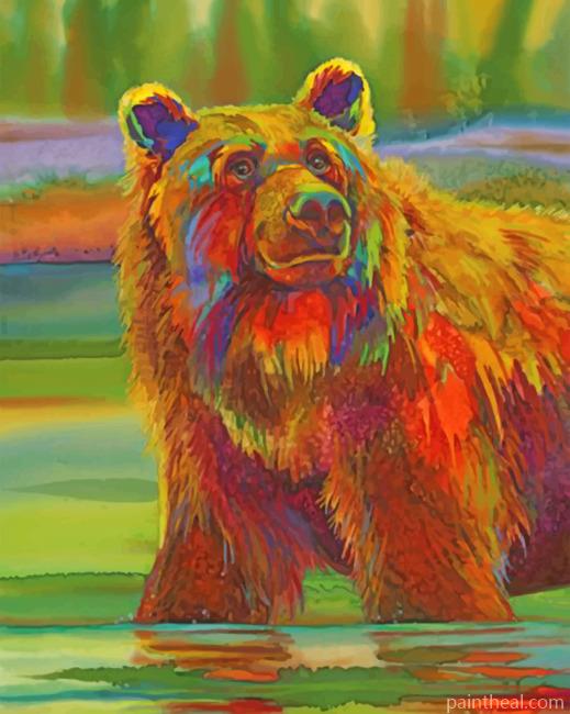 Aesthetic Colorful Bear Painting By Numbers Kits