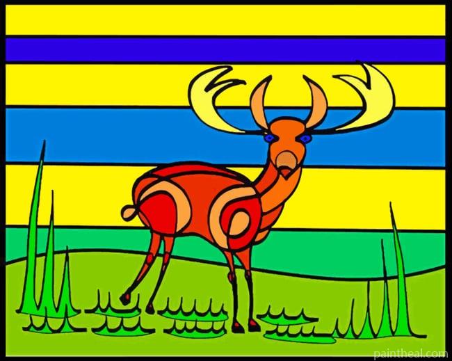 Abstract Stag Painting By Numbers Kits