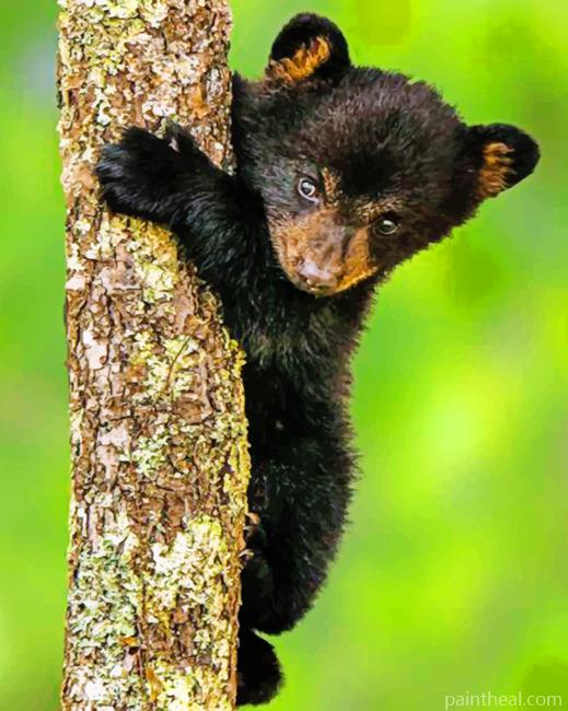 Black Bear Cub – 5D Diamond Painting Painting By Numbers Kits