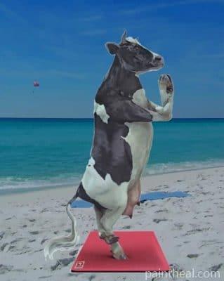 Cow Doing Yoga Painting By Numbers Kits