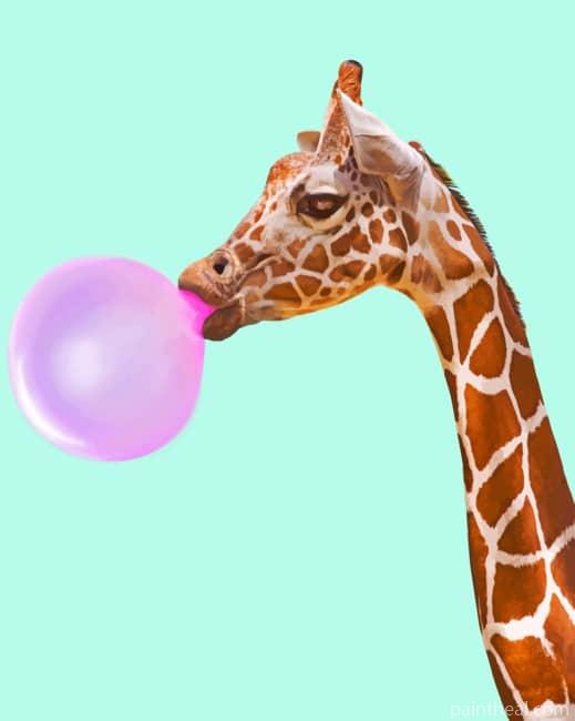 Giraffe Bubblegum Painting By Numbers Kits