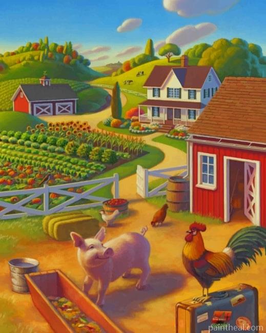 Beautiful Farm Painting By Numbers Kits