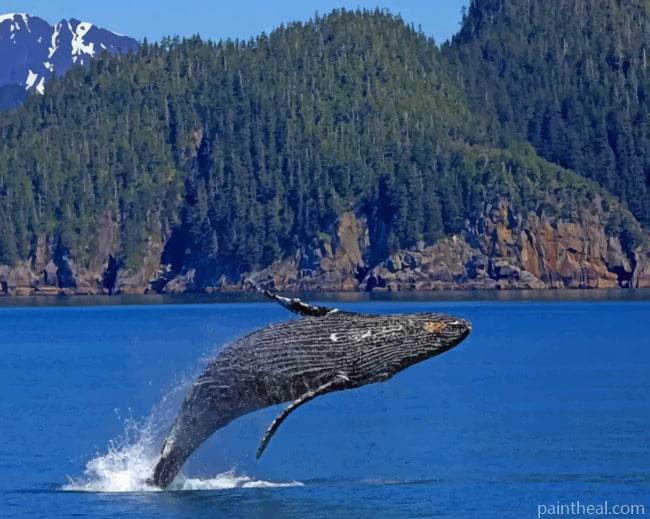 Whale Jumping Out Of Water Painting By Numbers Kits
