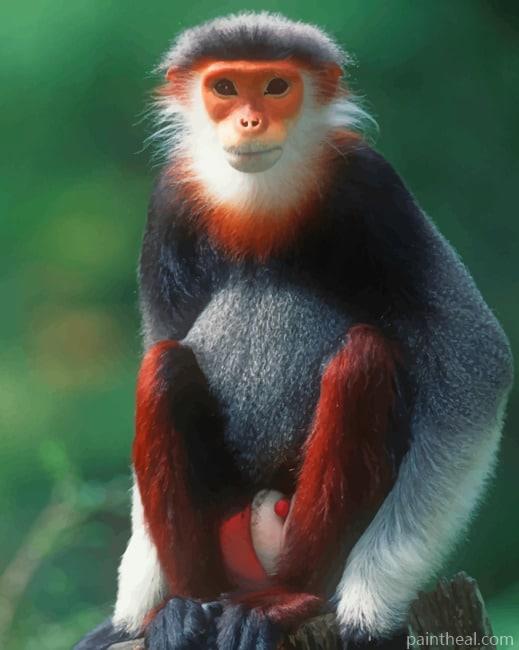 Red Shanked Douc Monkey Painting By Numbers Kits