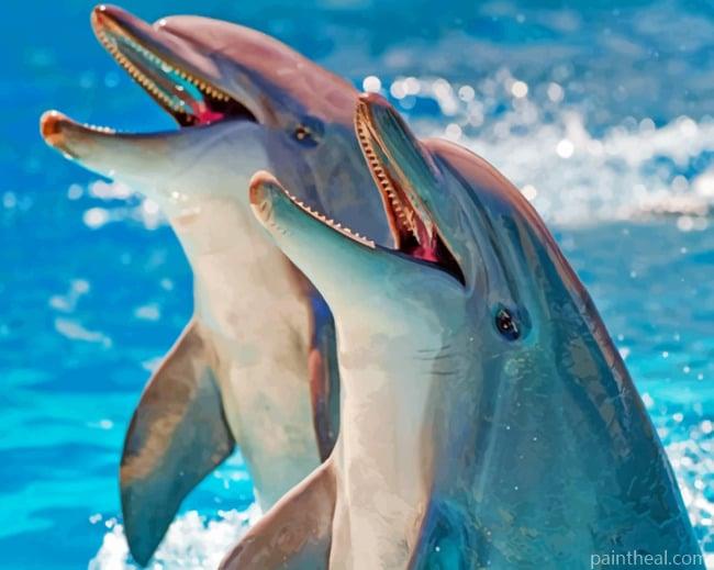 Dolphins In The Ocean Painting By Numbers Kits