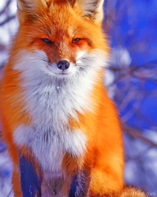 Cute Orange Fox Painting By Numbers Kits