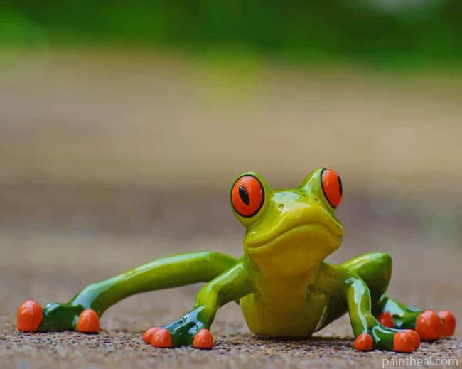 Green And Red Eye Frog Painting By Numbers Kits