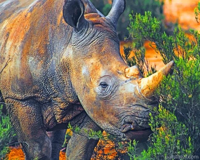 Wild Brown Rhinoceros Painting By Numbers Kits