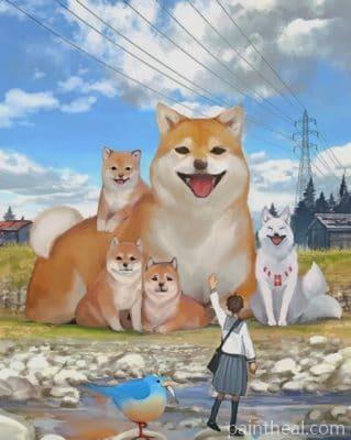 Anime Giant Dogs Painting By Numbers Kits