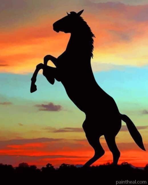 Horse Silhouette Painting By Numbers Kits