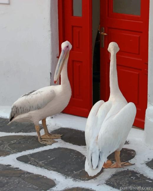 Greece Pelican Painting By Numbers Kits