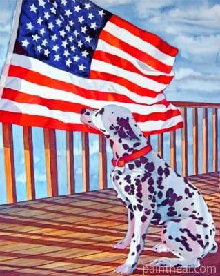 Dog And Flag Painting By Numbers Kits