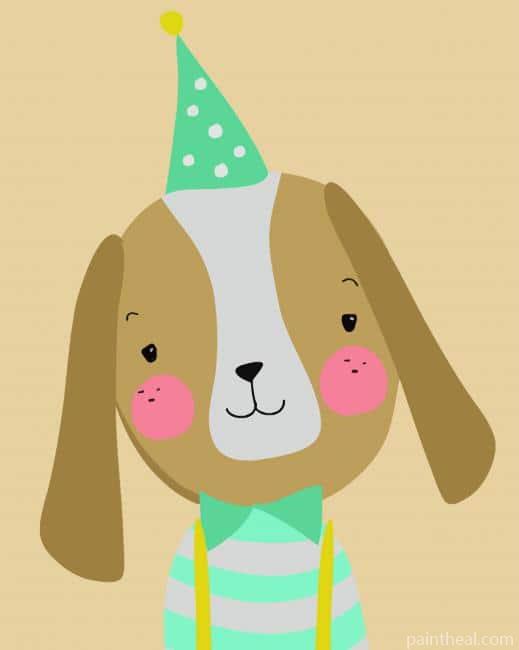 Cute Brown Dog Painting By Numbers Kits