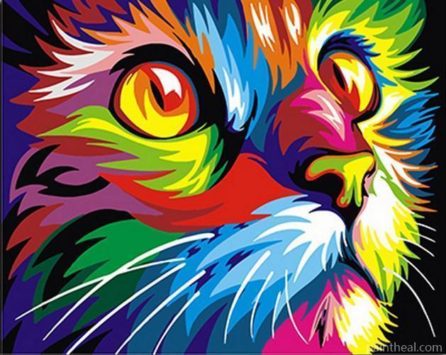 Abstract Cat Animals Painting By Numbers Kits