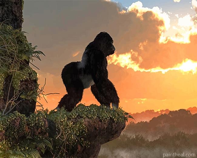 Big Gorilla Sunset Painting By Numbers Kits