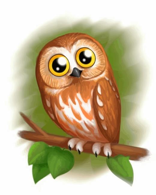 Cute Brown Owl Painting By Numbers Kits