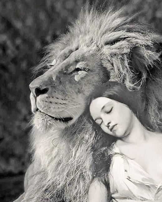 Woman And Lion Painting By Numbers Kits