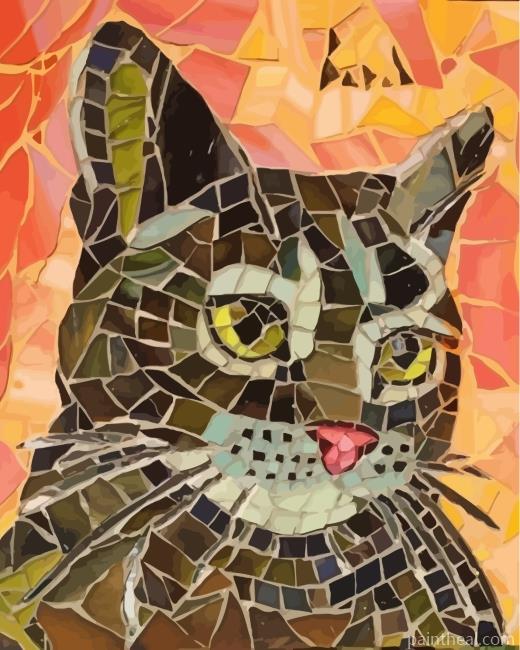 Collage Mosaic Cat Painting By Numbers Kits