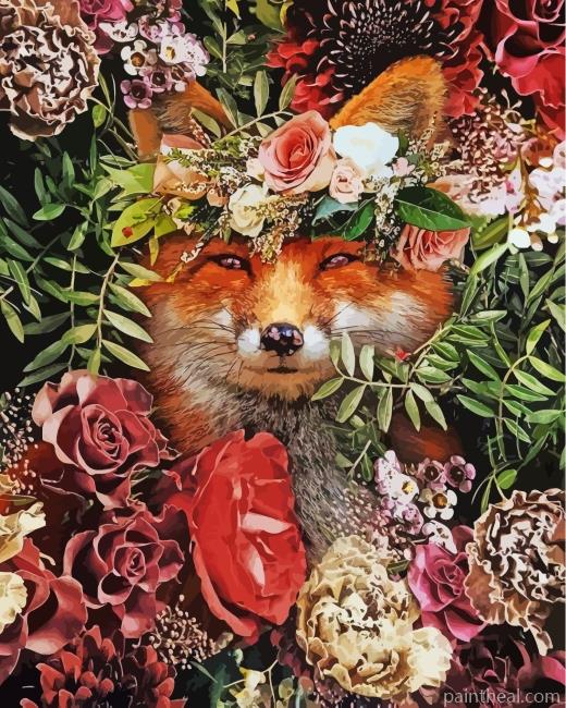 Floral Fox Painting By Numbers Kits