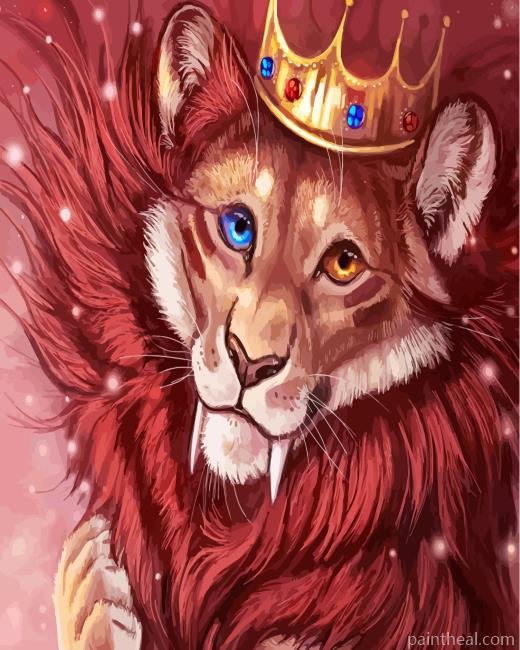 Lion King With Crown Painting By Numbers Kits